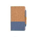 BORSA – eco-neutral A5 Cork Fabric Hard Cover Notebook and Pen Set – Blue