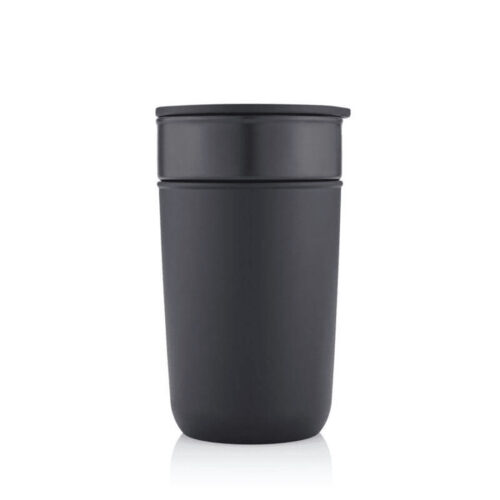 SAVONA – Hans Larsen Premium Ceramic Tumbler With Recycled Protective Sleeve – Black