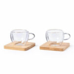 PAMA – Set of 2 Expresso Cup with Bamboo Coaster