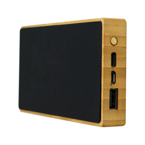 LIGHT UP LOGO BAMBOO WIRELESS POWER BANK