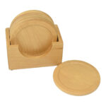 WOOD COASTERS WITH HOLDER