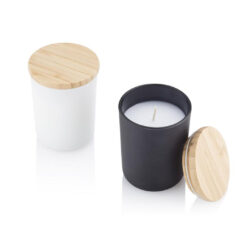 NOUM - Arabic Oudh Scented Glass Candle with Bamboo Lid - White - Image 4