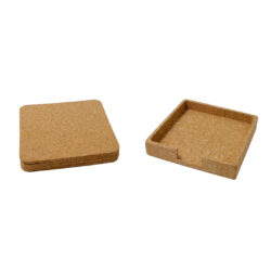 TEREVI - eco-neutral set of 4 Cork Coasters with Cork Stand - Image 4