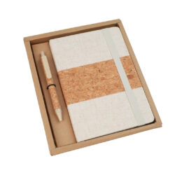 ERDUDFYL - Cork + RPET Notebook and Bamboo Pen Gift Set - Image 3