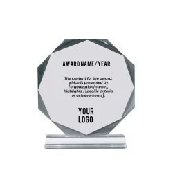 Crystx | 11419M Octagon Crystal Award Medium