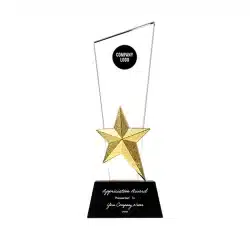 AYRUS | 11603 Crystal Trophy with Metal Star