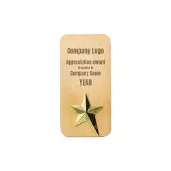 WODSTAR | 11602 Wooden Trophy with Gold Star