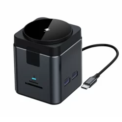 8n1 HUB – Gunmetal Multi-Port Charging Hub with Integrated MagSafe Wireless Charging & 100W Type-C Power - Image 3