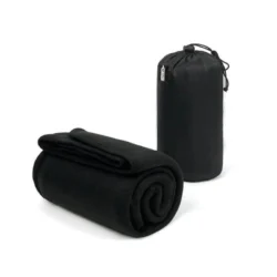 Executive Polar Fleece Travel Blanket with Sustainable Carry Pouch - Image 1
