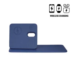 Executive 3-in-1 Magnetic Wireless Charging Desk Organizer – Navy Edition