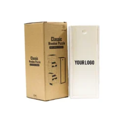Classic Wooden Stacking Puzzle with Sliding Storage Box