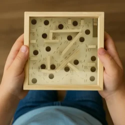 Classic Wooden Labyrinth Maze Balance Game - Image 6