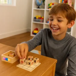 Classic Tic-Tac-Toe Wooden Board Game with Sliding Storage Box - Image 7