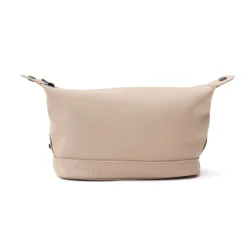 Minimalist Nubuck Wash Bag – Water-Repellent Travel Organizer (Beige)