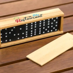 Classic 28-Piece Wooden Domino Set in Sliding Storage Box - Image 6