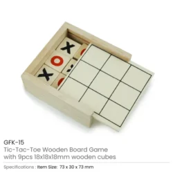 Classic Tic-Tac-Toe Wooden Board Game with Sliding Storage Box - Image 6