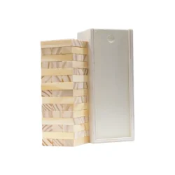 Classic Wooden Stacking Puzzle with Sliding Storage Box - Image 4