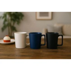 Executive 400ml Ceramic Stoneware Cup – Matte Blue Edition - Image 3
