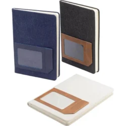 Executive Recycled Canvas A5 Journal – Navy & Tan Edition - Image 3