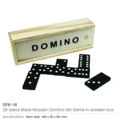 Classic 28-Piece Wooden Domino Set in Sliding Storage Box - Image 5