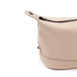 Minimalist Nubuck Wash Bag – Water-Repellent Travel Organizer (Beige) - Image 3