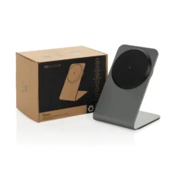 Executive 15W Magnetic Wireless Charging Stand – Recycled Aluminum Edition (Grey)