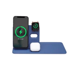 Executive 3-in-1 Magnetic Wireless Charging Desk Organizer – Navy Edition - Image 4