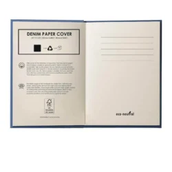 Executive Denim-Textured A5 Notebook – Sustainable Slate Blue - Image 3