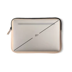 Minimalist Nubuck Laptop Sleeve – 15” Water-Repellent Edition (Beige) - Image 5