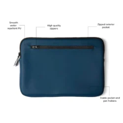 Executive Nubuck Laptop Sleeve – 15” Water-Repellent Edition (Navy) - Image 5