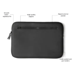 Stealth Black Nubuck Laptop Sleeve – 15” Water-Repellent Edition - Image 5