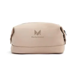 Minimalist Nubuck Wash Bag – Water-Repellent Travel Organizer (Beige) - Image 4