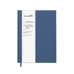 Executive Denim-Textured A5 Notebook – Sustainable Slate Blue - Image 4