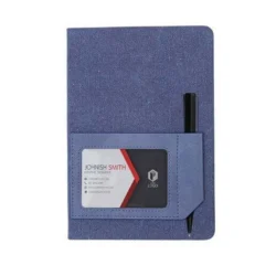 Executive Recycled Canvas A5 Journal – Navy & Tan Edition - Image 5