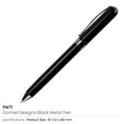 Dorniel Designs Metal Pens Matte Black – Twist Action Ball Pen Blue Ink - Image 7