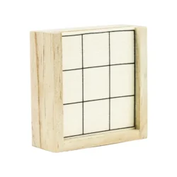 Classic Tic-Tac-Toe Wooden Board Game with Sliding Storage Box - Image 3