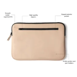 Minimalist Nubuck Laptop Sleeve – 15” Water-Repellent Edition (Beige) - Image 6