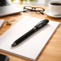 Premium Matte Black Executive Metal Pen – Twist Action - Image 1