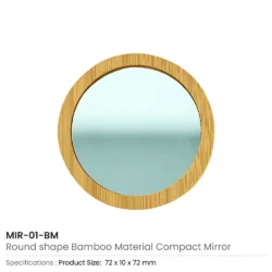 Bamboo Pocket Mirrors – Round-Shaped, Lightweight & Portable - Image 4