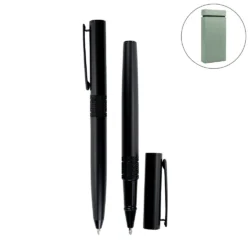 Executive Dual Metal Pen Set – Matte Black Edition - Image 1