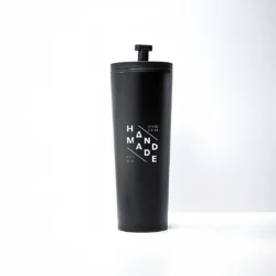 Premium Black Double-Wall Tumbler with Integrated Straw - Image 3