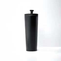 Premium Black Double-Wall Tumbler with Integrated Straw - Image 4