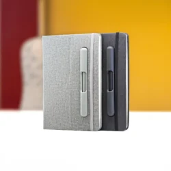 Executive PU + RPET Notebook with Integrated Mobile & Pen Holder - Image 4