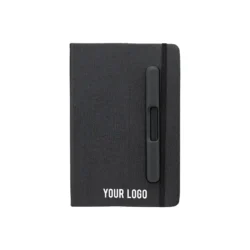 Executive PU + RPET Notebook with Integrated Mobile & Pen Holder - Image 1
