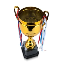 Metal Open Cup Trophies & Removable Ribbon Attached to Both Handles - Image 8