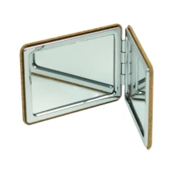 Rectangle Pocket Mirror, Double-Sided Foldable with Cork Finish Cover - Image 7