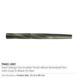 Executive Swirl-Pattern Rollerball Pen with Luxury PU Leather Gift Box - Image 7