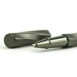 Rollerball Pens with Swirl Design in Gunmetal Finish – Presented in PU Leather Box - Image 9