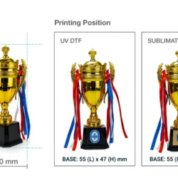 Small Cup Trophy with Removable Ribbon Attached to Both Handles - Image 5