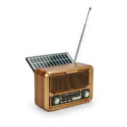 Vintage Design Bluetooth Speaker with Radio and Solar Panel - Image 11
